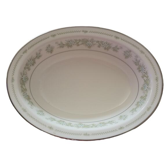 Noritake Ivory China Pattern Lexine 7007 Oval Serving Bowl Vintage - Picture 1 of 8